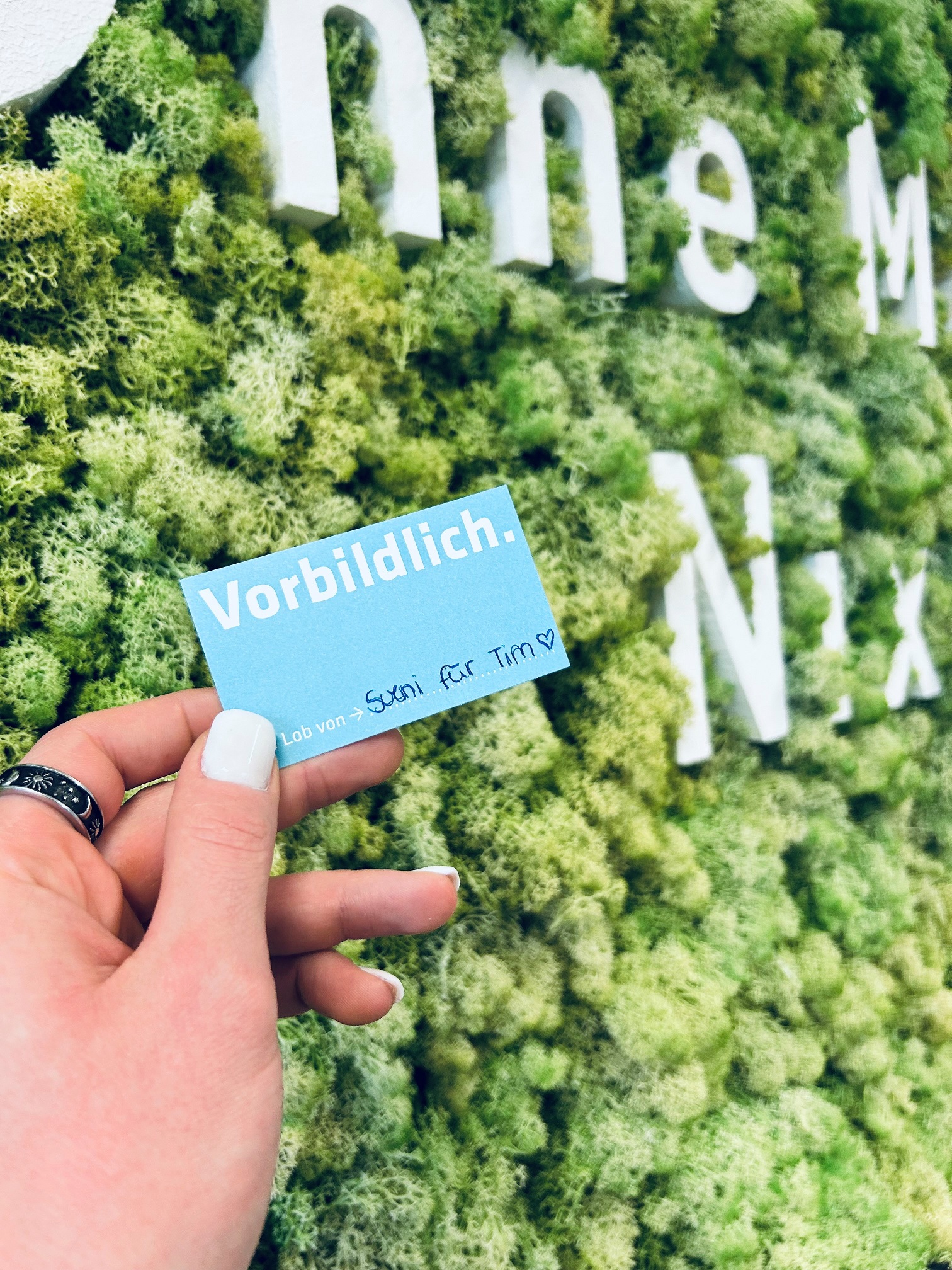 Vorbildlich auf grünen Hintergrund